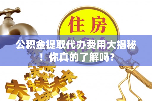 博山公积金提取代办费用大揭秘！你真的了解吗？